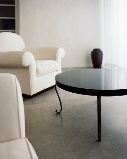 Black Lacquer Round Coffee Table