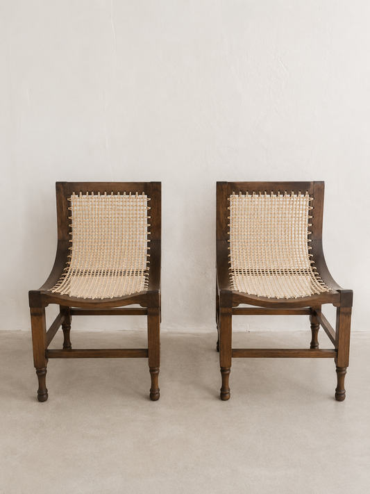 Thebes Small Side Chairs, Pair